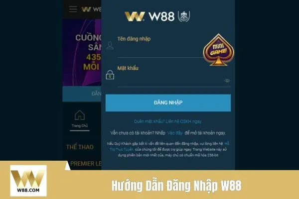 Hướng Dẫn Đăng Nhập W88